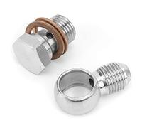 UPALDHOU Turbo Banjo Bolt Kit Straight 16mm to 6AN 315-02101-026 | Low Carbon Steel, Engine Use, TB03 T3 Fitment, TD04L Compatibility, Silver Finish, 16mm Gasket