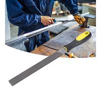 UPALDHOU VL The Steel/Wing File in Solid File with, Long Service Steel for Metal, Ideal for Garage Factories Engineering Workshops (8-inch Middle Teeth Flat File with Handle)