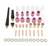 UPALDHOU Welding Gas Lens Kit, 49pcs Accessories | Alumina nozzles, copper clip material, suitable for WP-17/18/26, spare parts included