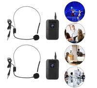 UPALDHOU Wireless Mic Microphone, Dual-Channel Transmitters, Professional Sound Quality, LED Display, Distance Up to 100m, Portable Design with Back Clamp/Holder, Great for Teaching, Business,