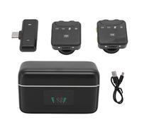 UPALDHOU Wireless Microphone, 1 to 2 Microphone Noise Reducing Square Lavalier Mic for Recording Vlogs Live Streams Interviews
