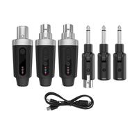 UPALDHOU Wireless Microphone System, ABS XLR Wireless Transmitter and Receiver Set, 2.4G Plug and Play with 6.35mm Adapter, 30 to 50m Range for Concerts Studio Recording (1-to-2)