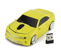 UPALDHOU Wireless Mouse in the Shape of a Car Feeling High Precision Gaming Sensor Game Office 2.4 G Wireless Mouse (Yellow)