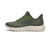 upalee Men’s Hands-Free Slip-On Sneakers with Adjustable Fit - Zero-Tie Lacing, No-Bend, No-Squeak, Cool Alternative to Wide Orthopedic Shoes, Olive, 12