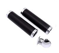 UPANBIKE Bike Grips Leather Double Lock On Grip Fit 22.2mm Handlebar For Mountain Bike Road Bicycle Fixed Gear Bike(Black)