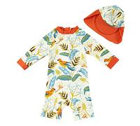 upandfast Baby Boys Girls Swimwear Toddler Long Sleeve Bathing Suit UPF 50+ UV Protective Swimsuit (Bird, 12-18 Months)