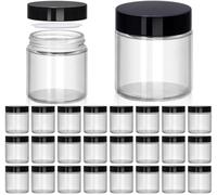 UPBUD 120 ml Clear Glass Jars with Lids - 24 Pack Leakproof Cosmetic Containers with Inner Liners, Wide-Round Smooth Mouth, Sealable for Creams, Lotions, Essential Oils, Body Butter, Travel Samples