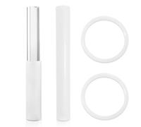 UPCEED 4 Pcs Singing Bowl Mallet And Silicone O Ring Set,Include 2 Acrylic Rubber Mallet Striker,2 Silicone Cushion for Playing Quartz Crystal Singing Bowls(White)