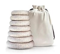 UPCEED 7 Pcs Singing Bowl Cushion Set for 6-12" Tibetan Singing Bowls, Handmade Silk Brocade Fabric Round Cushion Pillow for Meditation Sound Healing and Crystal Sound Bowls(Silver)