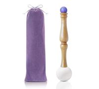 UPCEED Singing Bowl Mallet,Rubber Mallet Striker with Silicone Head and Wooden Handle for Playing Quartz Crystal Singing Bowls(Purple,Sphere)