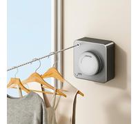 UpChoNice Retractable Clothesline Indoor & Outdoor, 4.95m Non-Sagging Stainless Steel Laundry Washing Line with Wall Mounted Heavy Duty Design, Space-Saving Clothing Drying Rack (Square Gray)