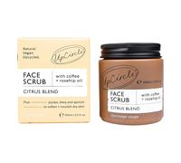 UpCircle Coffee Face Scrub - Citrus Blend For Normal + Dry Skin 100ml - Shea Butter, Coconut + Rosehip Oil - Natural, Vegan Face Exfoliator For Soft, Smooth Skin