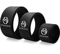 UpCircleSeven Yoga Wheel Set - Strongest & Most Comfortable Dharma Yoga Prop Wheel, 3 Pack for Back Pain Stretching & Backbends (12, 10, 6 inch) (Black)