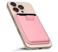 Upcommon Enclave Wallet with Pull-tab for iPhone 16/15/14/13/12 Series, MagSafe Compatible, Magnetic 3 Card Holder, Ultra Slim, Premium PU Leather (3 Card Pull-tab, Pink)