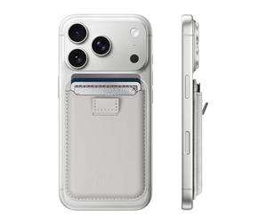 Upcommon Enclave Wallet with Pull-tab for iPhone 16/15/14/13/12 Series, MagSafe Compatible, Magnetic 3 Card Holder, Ultra Slim, Premium PU Leather (3 Card Pull-tab, Gray)