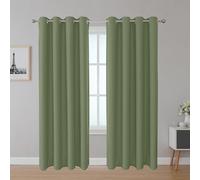 Upcortinassi Fire Resistant Curtains - SGS & NFPA 701, Grommet Top 2 Panels Sage Room Darkening for School/Nursing Home, 52x95 Inch