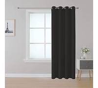 Upcortinassi Fire Retardant Blackout Curtain, Grommet Top, NFPA 701 Certified Flame Resistant for Classroom/Dorm Room, 1 Panel, Black, 52x108 Inch
