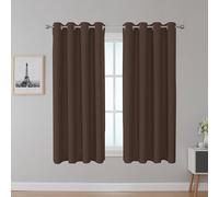 Upcortinassi Fire Retardant Blackout Curtains Flame Resistant Curtain Room Darkening for School Classroom Dorm Nursing Home Brown 52 x 63 2 Panels