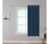 Upcortinassi Fire Retardant Blackout Curtains Flame Resistant Curtain Room Darkening for School Classroom Dorm Nursing Home Navy Blue 52 x 63 1 Panel
