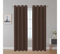 Upcortinassi Fire Retardant Blackout Curtains Flame Resistant Curtain Room Darkening for School Classroom Dorm Nursing Home Brown 52 x 84 2 Panels