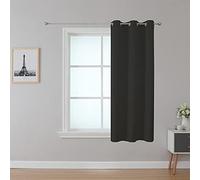 Upcortinassi Fire Retardant Curtain Flame Resistant Blackout Curtains Room Darkening for School Classroom Dorm Nursing Home Black 42 x 63 1 Panel