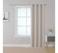Upcortinassi Fire Retardant Curtain, Flame Retardant, Blackout Curtains, Room Darkening for School, Classroom, Dorm, Nursing Home, Light Beige, 132 x 213 cm, 1 Panel