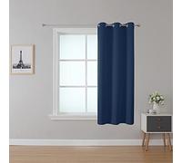 Upcortinassi Fire Retardant Curtains Blackout Grommet Curtain for Classroom Dorm Children Room Navy Blue 42 x 63 1 Panel