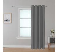 Upcortinassi Fire Retardant Curtains Blackout with NFPA 701 Certificate for Classroom Grommet Top Grey 52 x 84 1 Panel