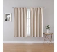 Upcortinassi Fire Retardant Curtains for College Dorm Bedroom Room Divider Schools Hospital Brown 52 x 63 2 Panels