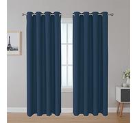 Upcortinassi Fire Retardant Curtains for College Dorm Bedroom Room Divider Schools Hospital Navy Blue 52 x 108 2 Panels