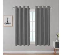 Upcortinassi Fire Retardant Curtains - SGS & NFPA 701, Grommet Top 2 Panels Grey, Room Darkening for Bedroom/Dorm, 52x63 Inch