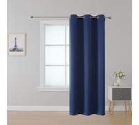 Upcortinassi Inherent Flame Retardant Curtains Room Darkening for Schools Classrooms Dorm Nursing Home Navy Blue 42 x 84 1 Panel