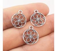 UPCOT 30 Pcs 17x14mm Flower Of Life Charm Pendant The Seed Of Life Pendant Mandala Pendant For Making-default
