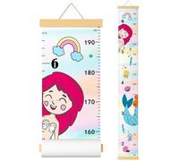 Update Mermaid Kids Growth Chart Wood Baby Kids Growth Chart for Wall Canvas Height Measurement Ruler from Toddler Removable Height Measurement for Wall Hanging Child's Nursery Room Decor