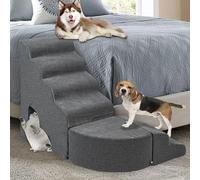 Update Stable Dog Stairs & Steps Ramps for High Beds 25-30 inches High Tall, LitaiL 6 Step Pet Stairs Steps for High Beds 30 inch Large Dogs, Non-Slip Dog Ramps for Small Dogs, for Older Cat