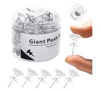 UpdateClassic, 60 PCS Large Push Pins for Cork Board- Clear Thumb Tacks for Bulletin Board Jumbo Push Pins for Wall Long Thumbtacks (Clear)