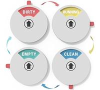 Updated Dishwasher Soft Magnet Clean Dirty Sign, Clean Dirty Running Empty Magnet for Dishwasher, Dirty Clean Dishwasher Magnet with Double-Sided Glue(Silver)