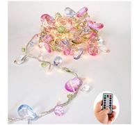 [Updated Version] Indoor House String Lights-Bohemia Style String with Jewels-Colorful Jewels LED Fairy Christmas Lights-Battery Powered-8 Mode- Remote-Timer30 Warm White LED Gift Lights for Girl