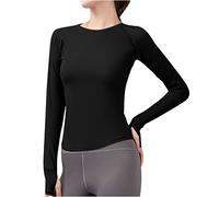 Updated Women's Sports Running Tops Shirts with Thumb Hole Long Sleeve Activewear T Shirt Base Layer Lightweight Sportshirt Yoga Top Thermal Tops Quick Dry Breathable for Cycling Workout