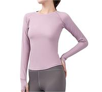 Updated Women's Sports Running Tops Shirts with Thumb Hole Long Sleeve Activewear T Shirt Base Layer Lightweight Sportshirt Yoga Top Thermal Tops Quick Dry Breathable for Cycling Workout