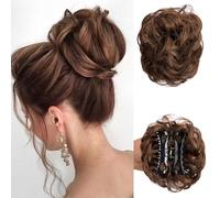 Updo Hairpiece Elastic Hair Band Curly Bun Scrunchie for Women Light 3 Brown 3