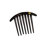 Updo Styling Comb Pair Women Curved Acrylic, Black | Hairpiece with Gold Tone Detail Rounded Teeth for Bun Control Daily Wear