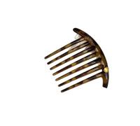 Updo Styling Comb Pair Women Curved Acrylic, Yellow | Hairpiece with Gold Tone Detail Rounded Teeth for Bun Control Daily Wear