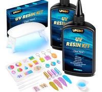 UPDOKIT UV Resin Kit with Lamp, 240g Craft Resin with Moulds, Resin Kit for Coating & Casting