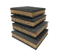 UPE Group 4 Pack of Anti Vibration Pads 4" x 4" x 7/8" Rubber/Cork Vibration isolation pads
