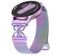 Upeak Metal Straps Compatible with Samsung Galaxy Watch 7 6 5 4 Strap 40mm 44mm - 20mm Mesh Loop Magnetic Band with Flower Design for Galaxy Watch 4 6 Classic/5 Pro/3 41mm/FE/Active 2, Colorful