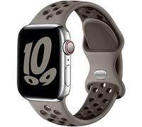 Upeak Sport Strap Compatible with Apple Watch Strap 40mm 38mm 41mm 42mm, Breathable Silicone Double Hole Band for iWatch Strap Series 11 10 9 8 7 6 5 4 2 1, SE 3, L, Olive Grey/Dark Taupe