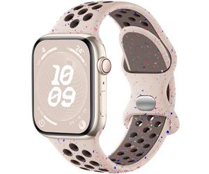 Upeak Sport Strap Compatible with Apple Watch Strap 40mm 41mm 38mm, Breathable Recycled Silicone Colorful Flakes Band, for iWatch Strap Ultra 2 SE Series 9 8 7 6 5 4 3 2 1, S, Desert Stone