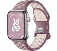 Upeak Sport Strap Compatible with Apple Watch Strap 45mm 44mm 42mm 49mm, Breathable Recycled Silicone Colorful Flakes Band, for iWatch Strap Ultra 2 SE Series 9 8 7 6 5 4 3 2 1, S, Smoky Purple/Pink