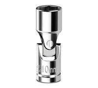Upenjok 1/4" Drive 10mm Universal Joint Socket, 6 Point, Mirror Finish, Cr-V Steel